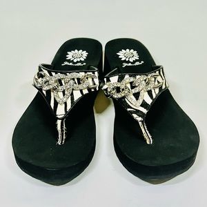 Yellow Box Zebra Print Sandals